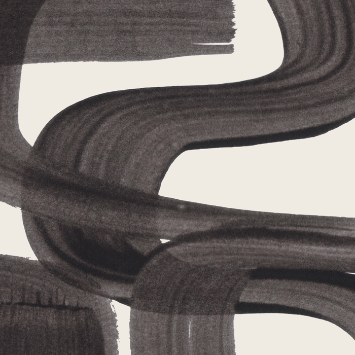 Black Ink Paint Brush Strokes Wiggles Mid Century Modern Coffee Mug Gallery Image 2