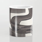 Black Ink Paint Brush Strokes Wiggles Mid Century Modern Coffee Mug Gallery Image 4