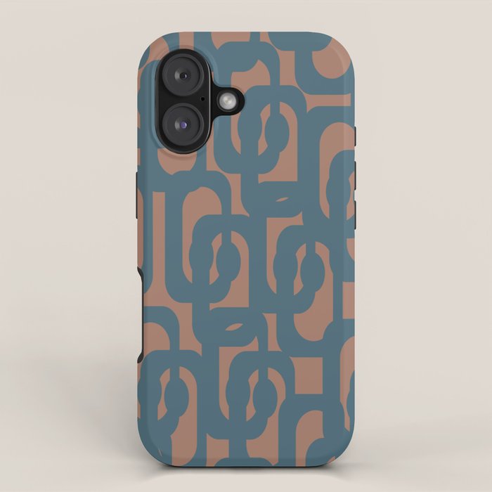 Mid Century Modern Loops Pattern 5 Inspired by PANTONE 17 1230 Color of the Year Mocha Mousse iPhone Case Gallery Image 1