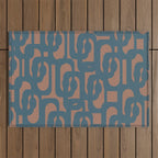 Mid Century Modern Loops Pattern 5 Inspired by PANTONE 17 1230 Color of the Year Mocha Mousse Outdoor Rug Gallery Image 1