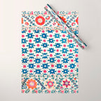 Kermina Suzani Uzbekistan Embroidery Print Wrapping Paper Gallery Image 1
