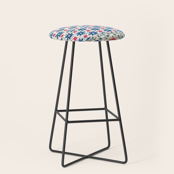 Kermina Suzani Uzbekistan Embroidery Print Stool Gallery Image 1
