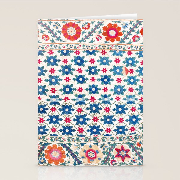 Kermina Suzani Uzbekistan Embroidery Print Stationery Card Gallery Image 1