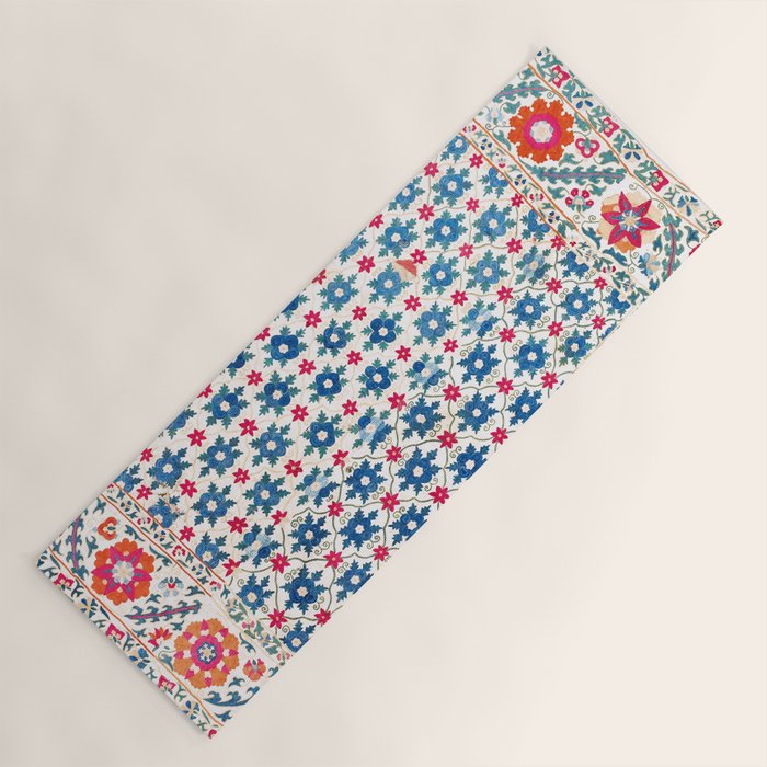 Kermina Suzani Uzbekistan Embroidery Print Yoga Mat Gallery Image 1