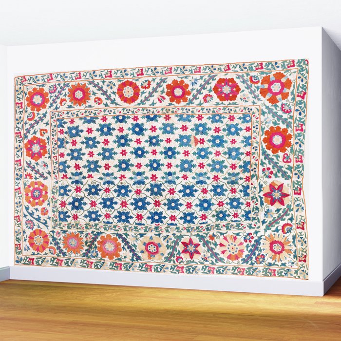 Kermina Suzani Uzbekistan Embroidery Print Wall Mural Gallery Image 2