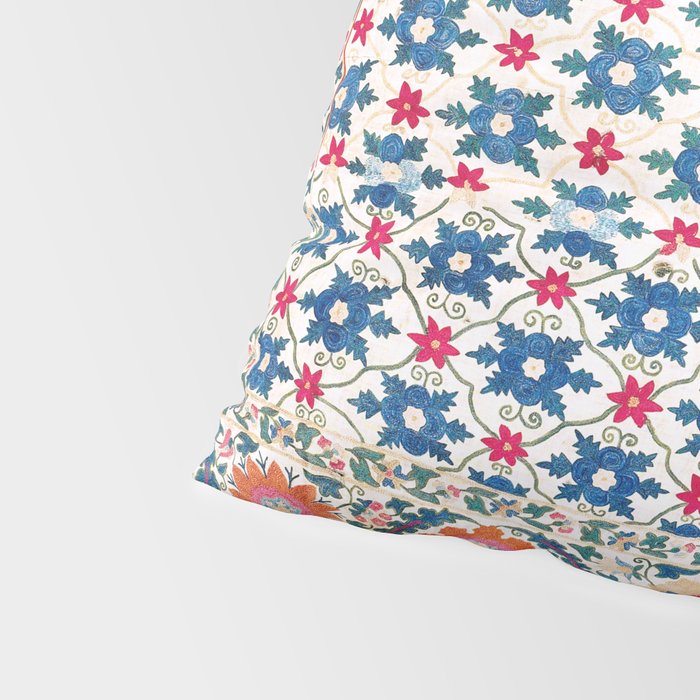 Kermina Suzani Uzbekistan Embroidery Print Pillow Sham Gallery Image 4