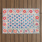 Kermina Suzani Uzbekistan Embroidery Print Outdoor Rug Gallery Image 1