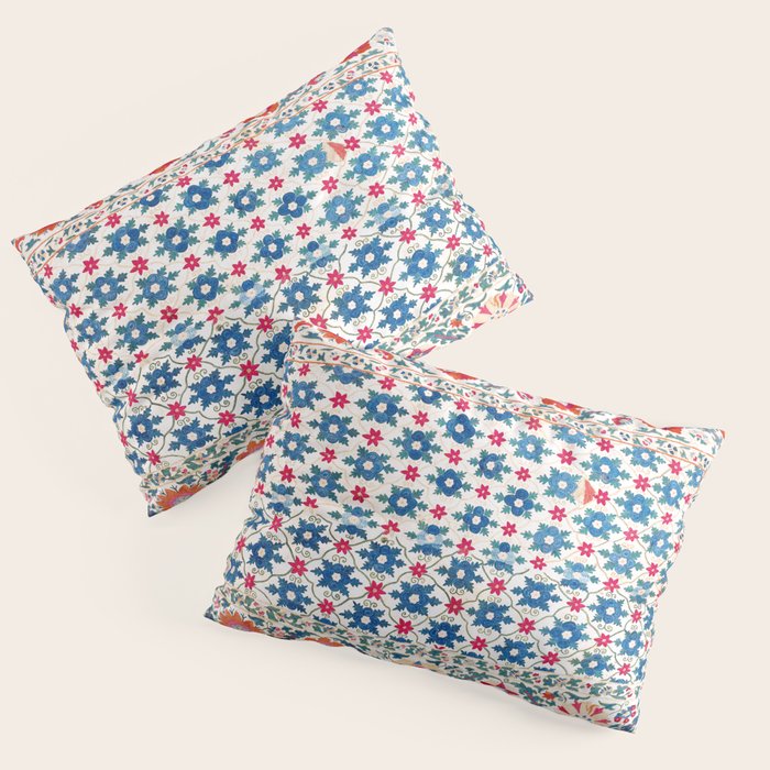 Kermina Suzani Uzbekistan Embroidery Print Pillow Sham Gallery Image 1