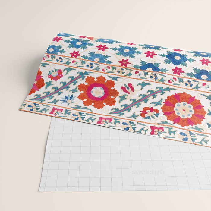 Kermina Suzani Uzbekistan Embroidery Print Wrapping Paper Gallery Image 2