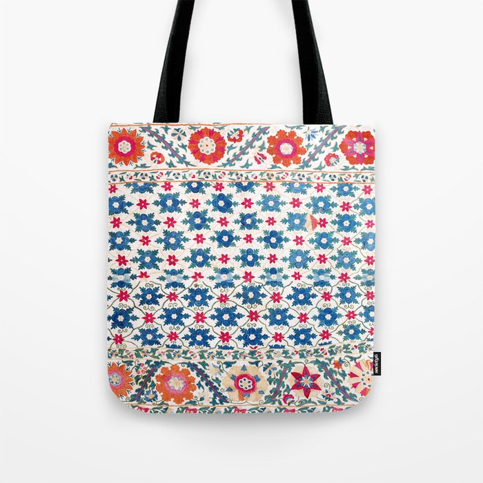 Kermina Suzani Uzbekistan Embroidery Print Tote Bag Gallery Image 1