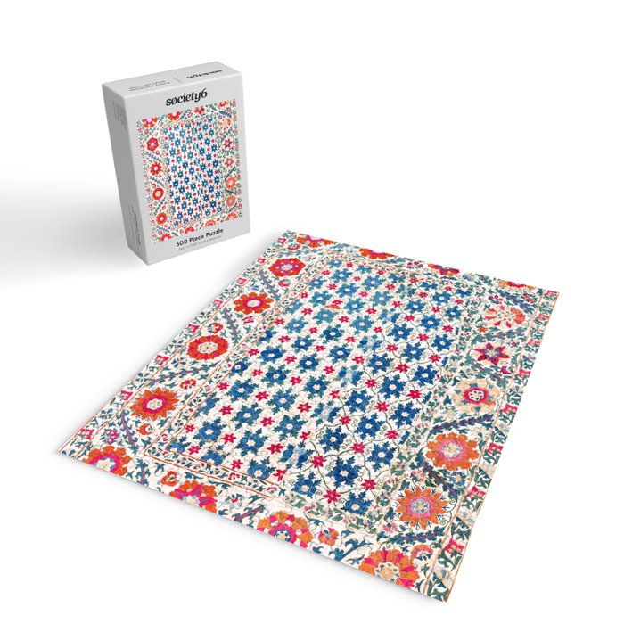 Kermina Suzani Uzbekistan Embroidery Print Jigsaw Puzzle Gallery Image 2