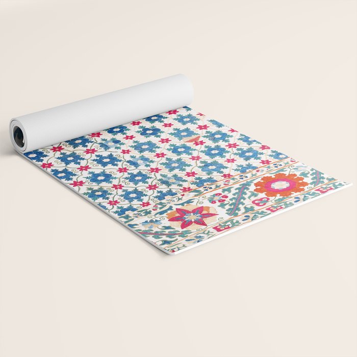 Kermina Suzani Uzbekistan Embroidery Print Yoga Mat Gallery Image 2