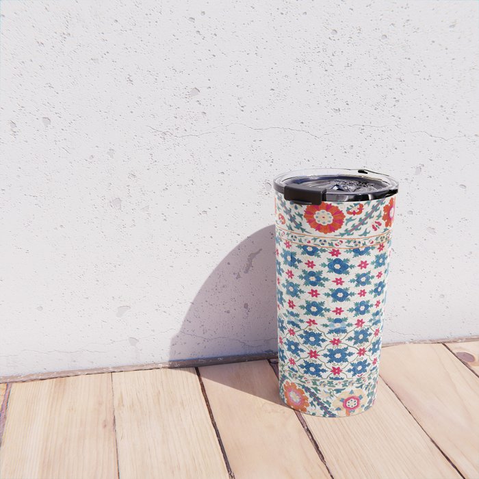 Kermina Suzani Uzbekistan Embroidery Print Travel Mug Gallery Image 4