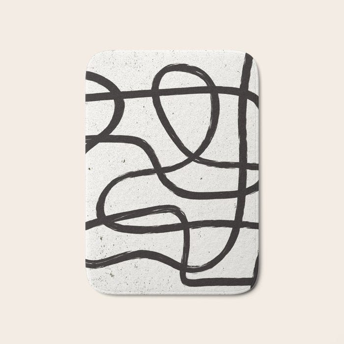Japandi Minimal Marker Shapes Bath Mat Gallery Image 1