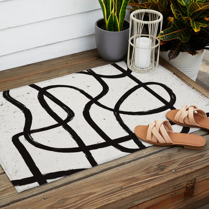 Japandi Minimal Marker Shapes Outdoor Rug Gallery Image 2