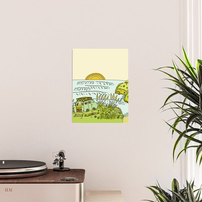 home is where you park it // wandering in new zealand // retro surf art by surfy birdy Poster Gallery Image 2
