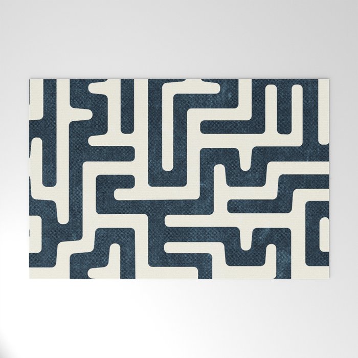maze in dark blue Welcome Mat Gallery Image 1