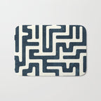 maze in dark blue Bath Mat Gallery Image 1
