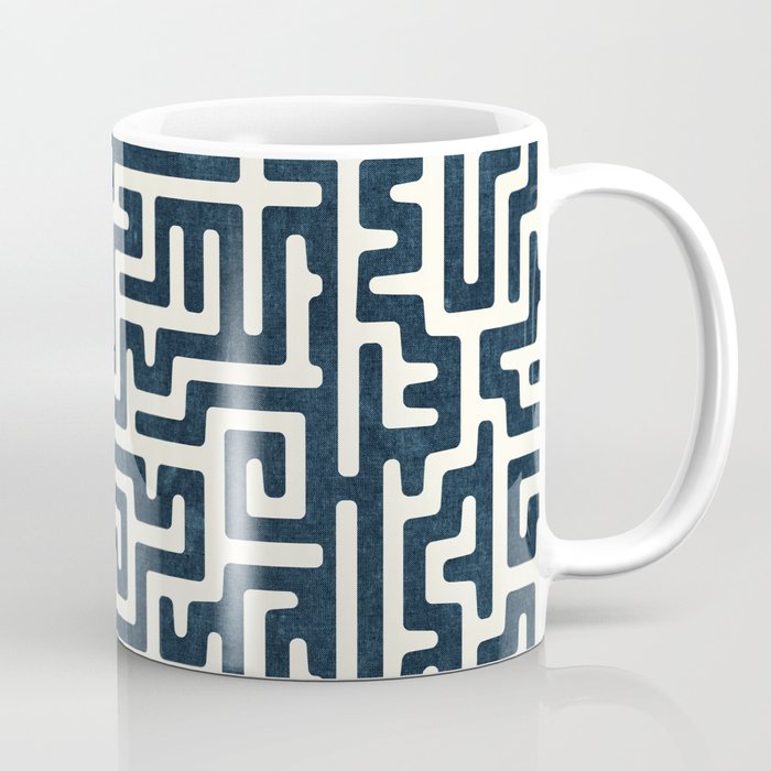 maze in dark blue Coffee Mug Gallery Image 1