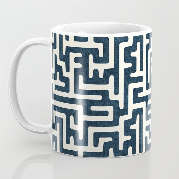 maze in dark blue Coffee Mug Gallery Image 3