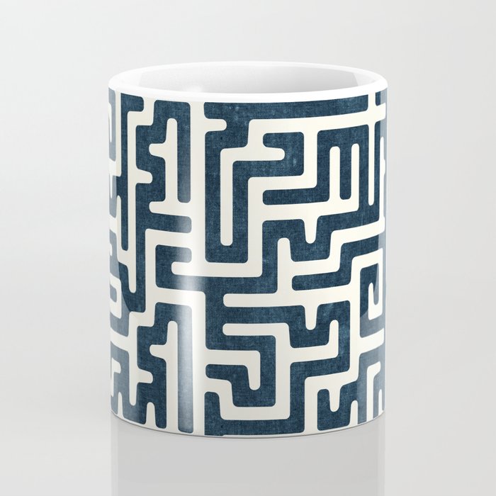 maze in dark blue Coffee Mug Gallery Image 4