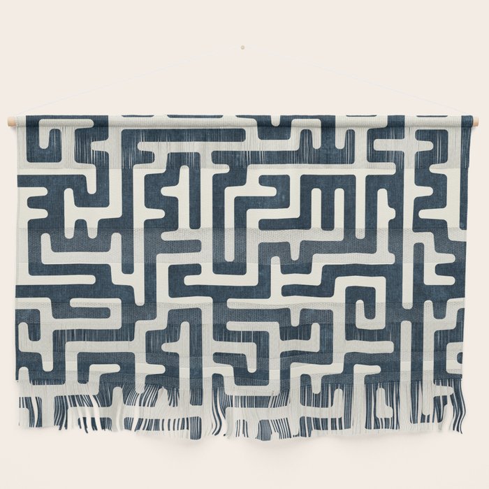 maze in dark blue Wall Hanging Gallery Image 1