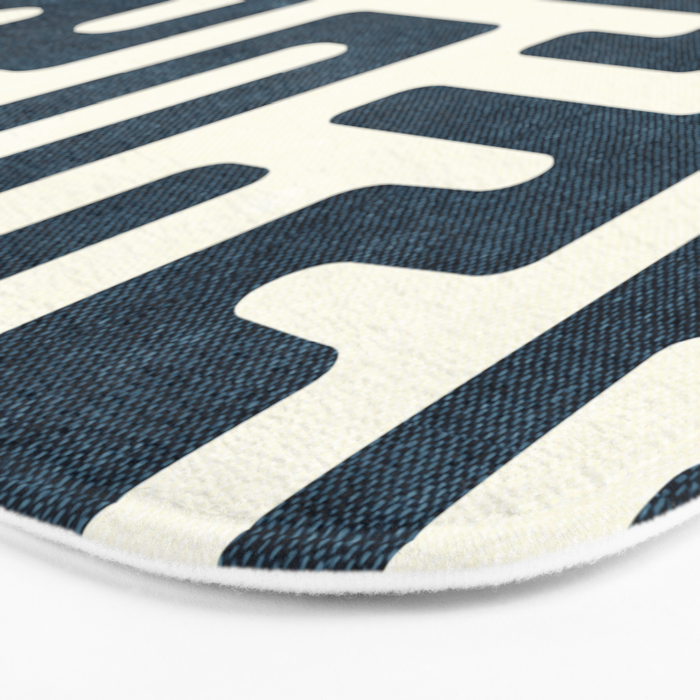 maze in dark blue Bath Mat Gallery Image 3
