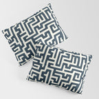 maze in dark blue Pillow Sham Gallery Image 3