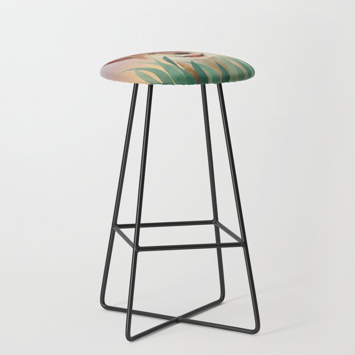 Happy Shiba in the Grass (Sunrise Dog) Stool Gallery Image 1