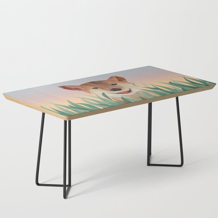 Happy Shiba in the Grass (Sunrise Dog) Coffee Table Gallery Image 1