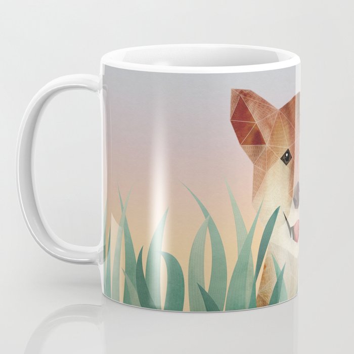Happy Shiba in the Grass (Sunrise Dog) Coffee Mug Gallery Image 3
