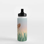Happy Shiba in the Grass (Sunrise Dog) Water Bottle Gallery Image 2