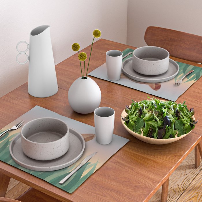 Happy Shiba in the Grass (Sunrise Dog) Placemat Gallery Image 2