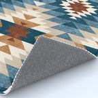 Aztec Pattern Blue Colors Rug Gallery Image 4