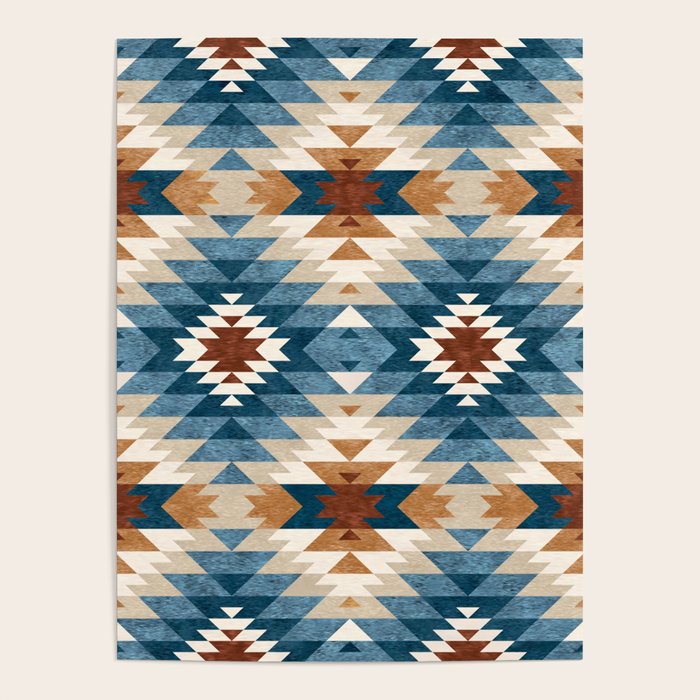 Aztec Pattern Blue Colors Poster Gallery Image 4