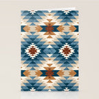 Aztec Pattern Blue Colors Stationery Card Gallery Image 2