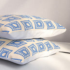 Vintage blue flower postage stamp pattern Pillow Sham Gallery Image 3