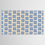 Vintage blue flower postage stamp pattern Tablecloth Gallery Image 2