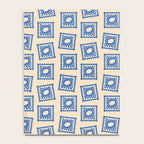 Vintage blue flower postage stamp pattern Notebook Gallery Image 4