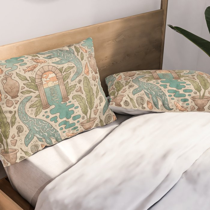 Paradise Panthalassa | Natural History Fantasy Art Pillow Sham Gallery Image 2