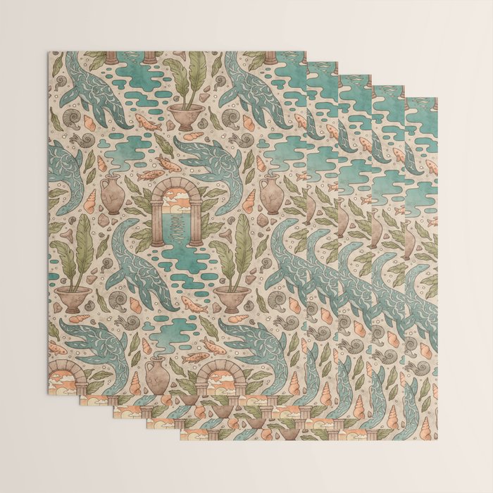 Paradise Panthalassa | Natural History Fantasy Art Wrapping Paper Gallery Image 3