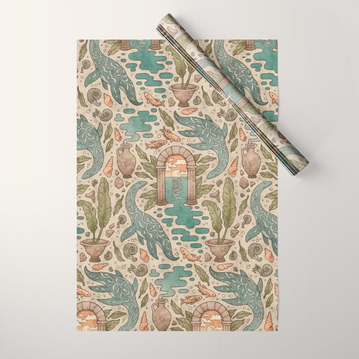 Paradise Panthalassa | Natural History Fantasy Art Wrapping Paper Gallery Image 1