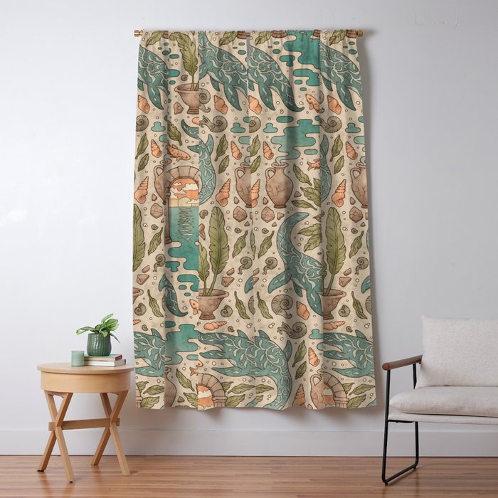 Paradise Panthalassa | Natural History Fantasy Art Window Curtain Gallery Image 5