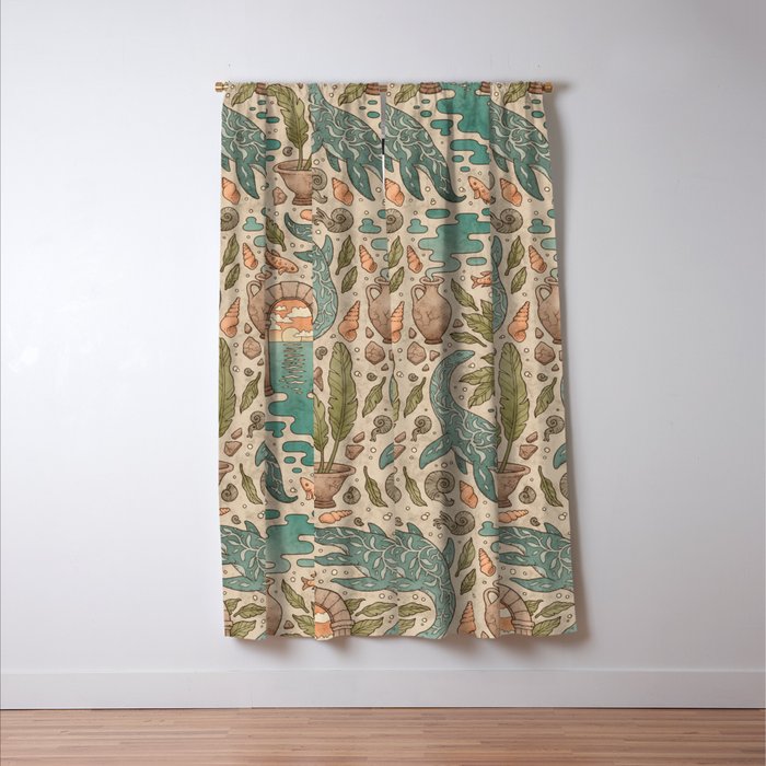 Paradise Panthalassa | Natural History Fantasy Art Window Curtain Gallery Image 3