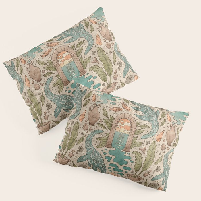 Paradise Panthalassa | Natural History Fantasy Art Pillow Sham Gallery Image 3