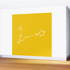 Pisces Zodiac Star Constellation Line Art Bright Yellow Wall Mural Gallery Image 2