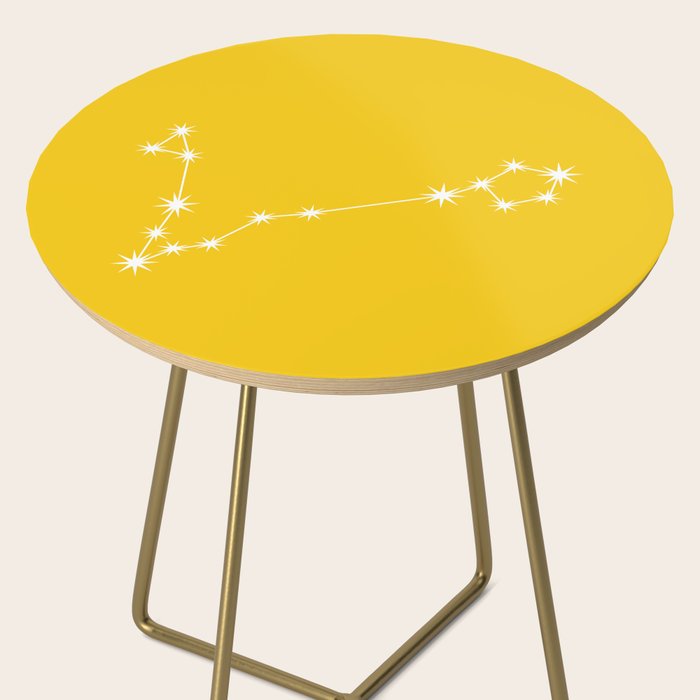 Pisces Zodiac Star Constellation Line Art Bright Yellow Side Table Gallery Image 2