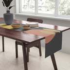 Mid Century Modern Atomic in Grey Table Runner Gallery Image 2