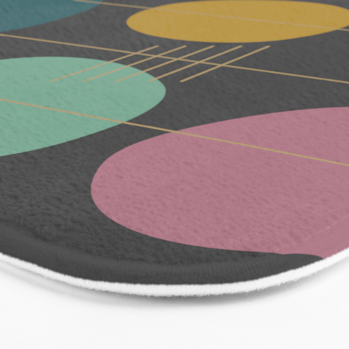 Mid Century Modern Atomic in Grey Bath Mat Gallery Image 3