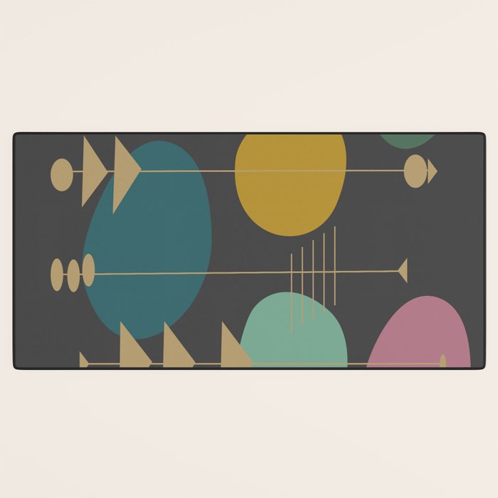 Mid Century Modern Atomic in Grey Desk Mat Gallery Image 3